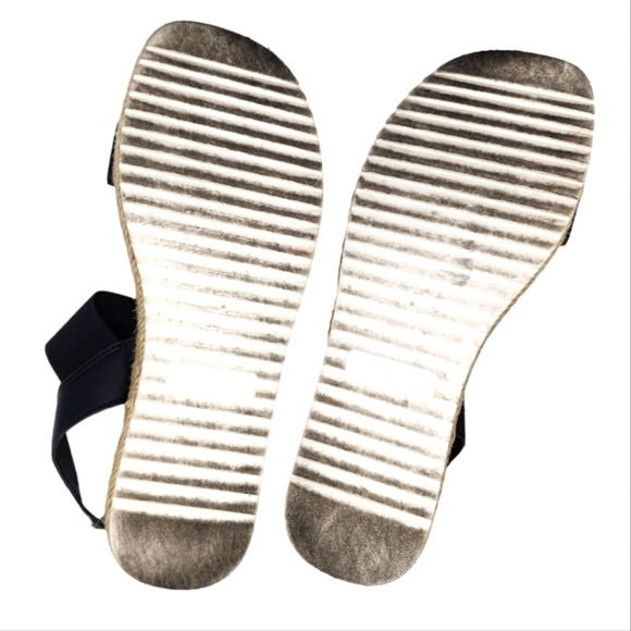 Steve Madden Espadrilles 2" Wedges Size 9M Black Elastic Ankle Strap Open Toe - Picture 5 of 7